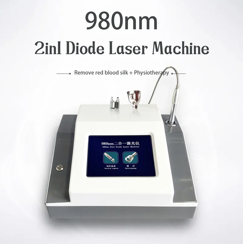 Macchina per il trattamento della vena del ragno vascolare del laser a diodi di grande potenza 980nm Sistema di cura della pelle Dispositivo di rimozione delle vene del viso per la rimozione dei vasi sanguigni rossi