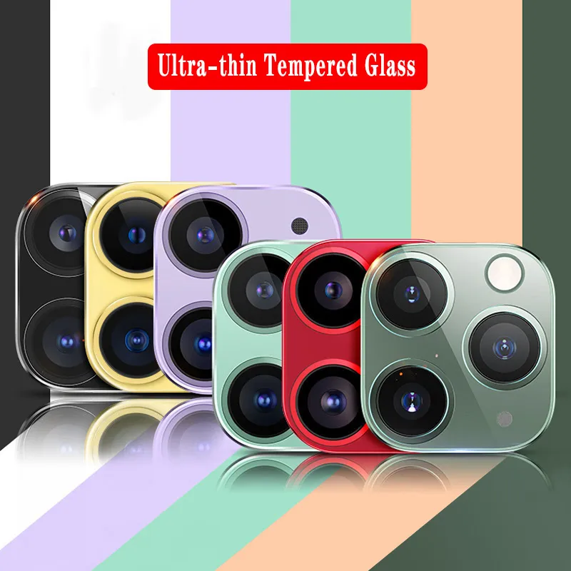 Protezione per obiettivo in vetro temperato per iPhone11 Pro Max Pellicola protettiva per fotocamera per telefono con confezione al dettaglio