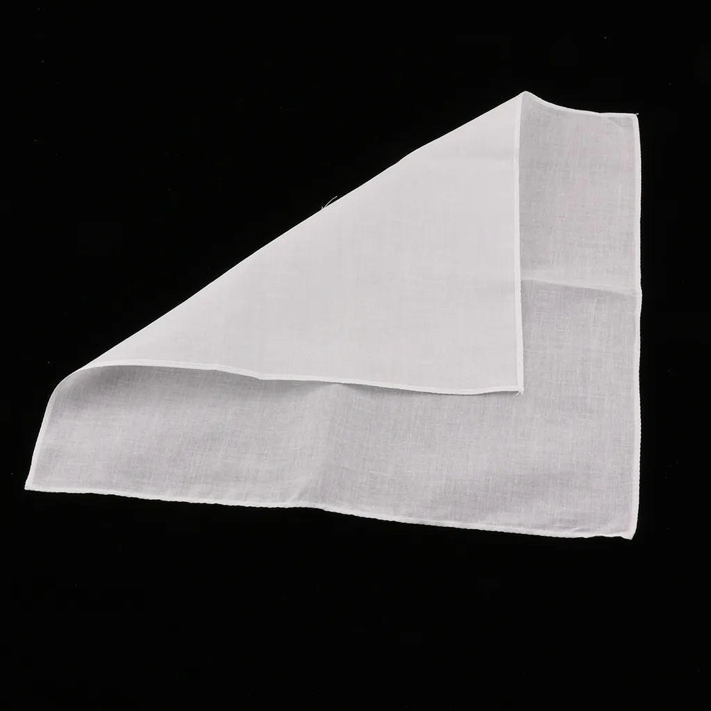 10pcs Mens White Handkerchiefs 100% Cotton Square Super Soft Washable Hanky 28 x 28cm