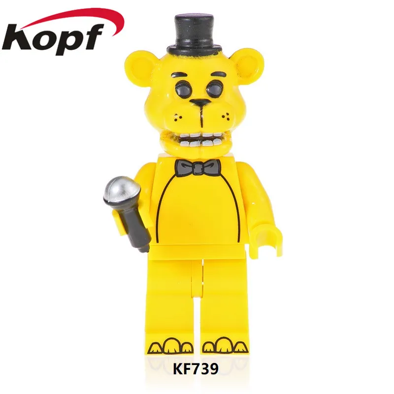 FNAF-Jogo Figura Mini Bricks, Chica Bonnie, Foxy, Freddy Bear