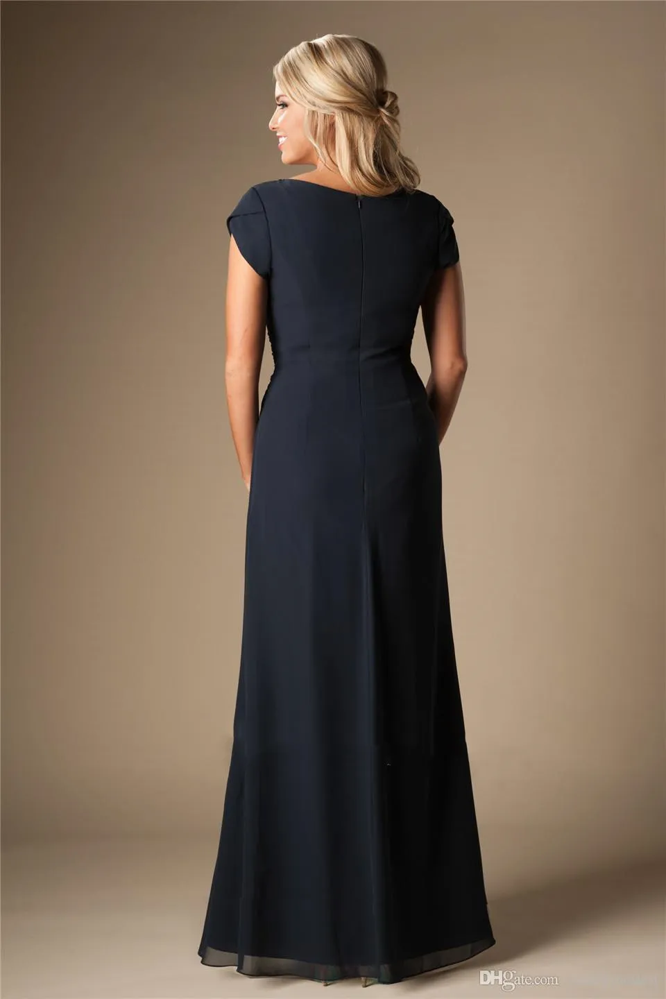 princess polly baby blue dress Navy Blue Satin Dress - Mock Neck Maxi Dress - Sleeveless Dress main image 1