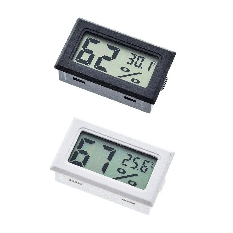 Noir/Blanc FY-11 Mini Numérique LCD Environnement Thermomètre Hygromètre Humidité Température Compteur dans la Chambre Réfrigérateur Glacière WB3208