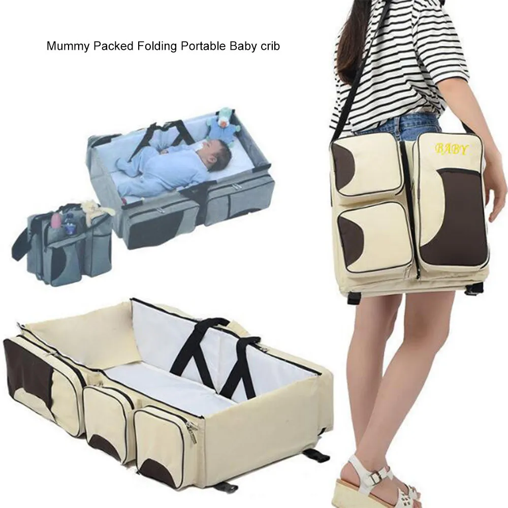 Pannolini Borse Mummia Viaggio Biberon Custodia in tessuto Grande spazio Bambino 3 in 1 Borsa per allattamento portatile per pannolini LJ201013