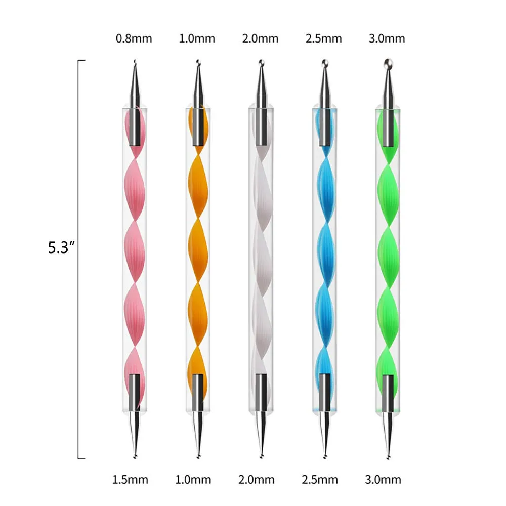 Nail Art Dotting Tool 5pcs/sets Nail Point Drill Pen 