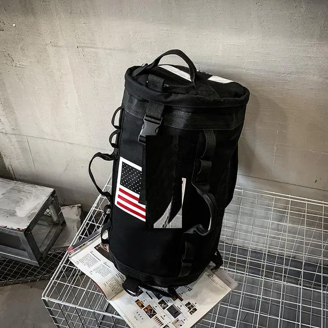 LISM 2019 Fashion Men Women Backpack Large Capaciy Travel Shoulder Bag Male Sport Gym Fitness Cylinder Bags Hip Hop Backpack