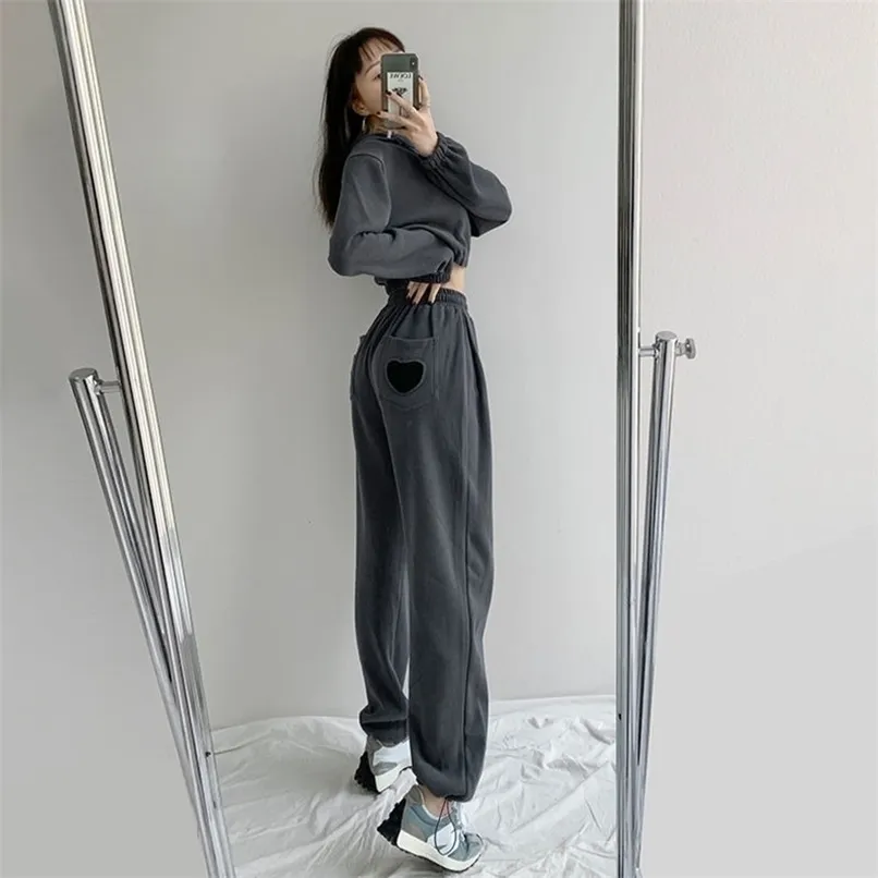 HOUZHOU Harajuku Joggers Sports Pants Women Korean Fashion Cotton Jogging Sweatpants Spring Track Pants Casual Trousers 211216