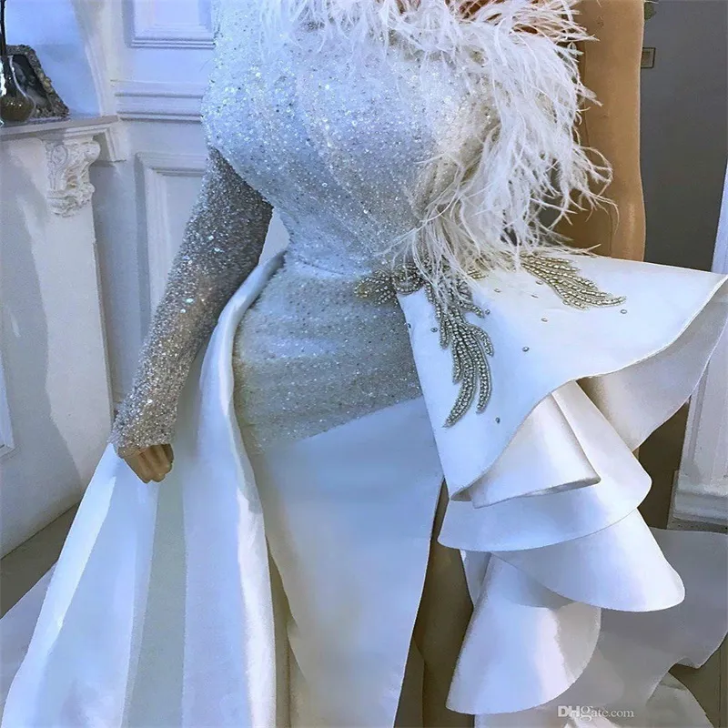 Robe De Soir e Arabe Scintillante Asym trique paule D nud e