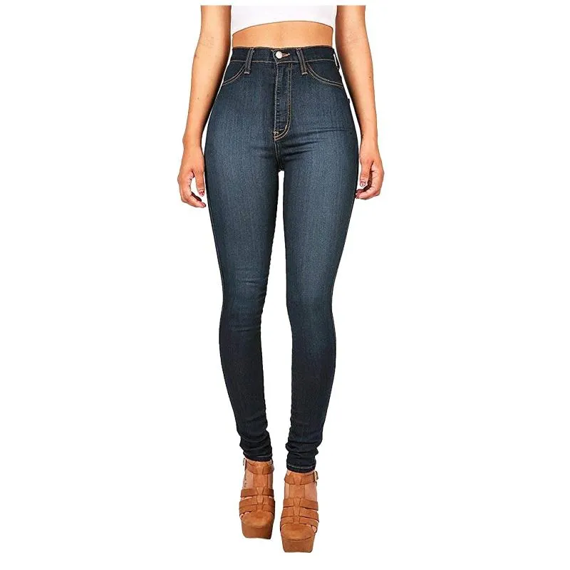 Jeans Mulher 2021 Sexy Alta-cintura Legged Fashion Calças Casuais Mulheres Jean Denim Skinny Calças Vaqueros Mujer