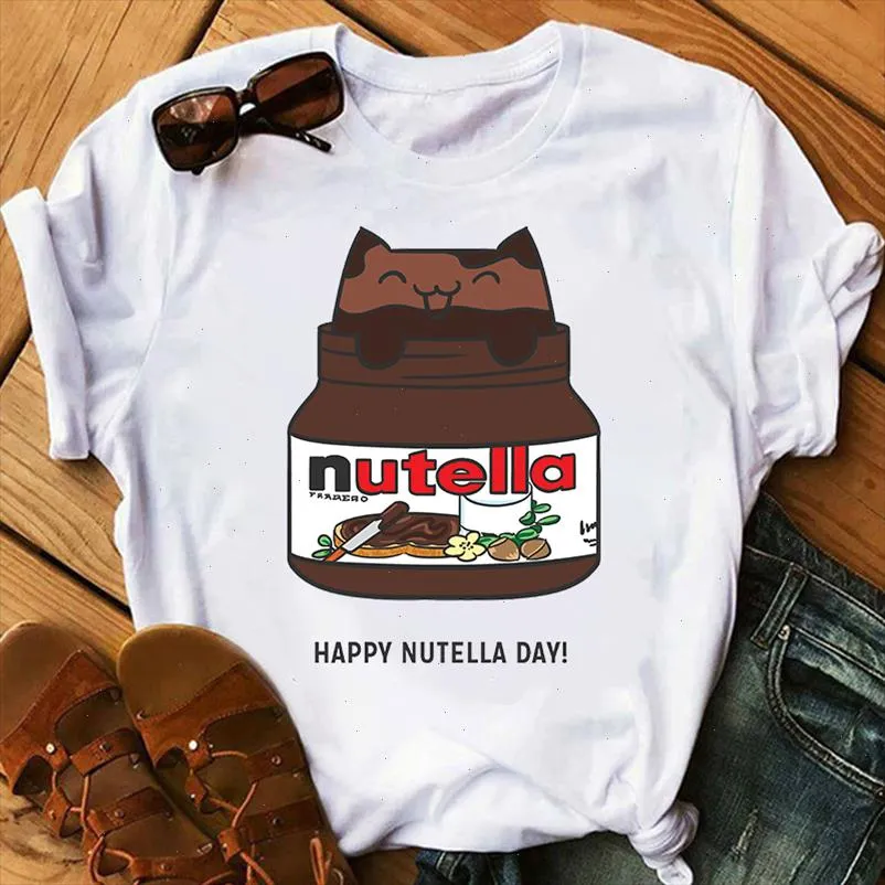 Ventes Chaudes Femmes T Shirt t Nutella Kawaii Imprimer T Shirt