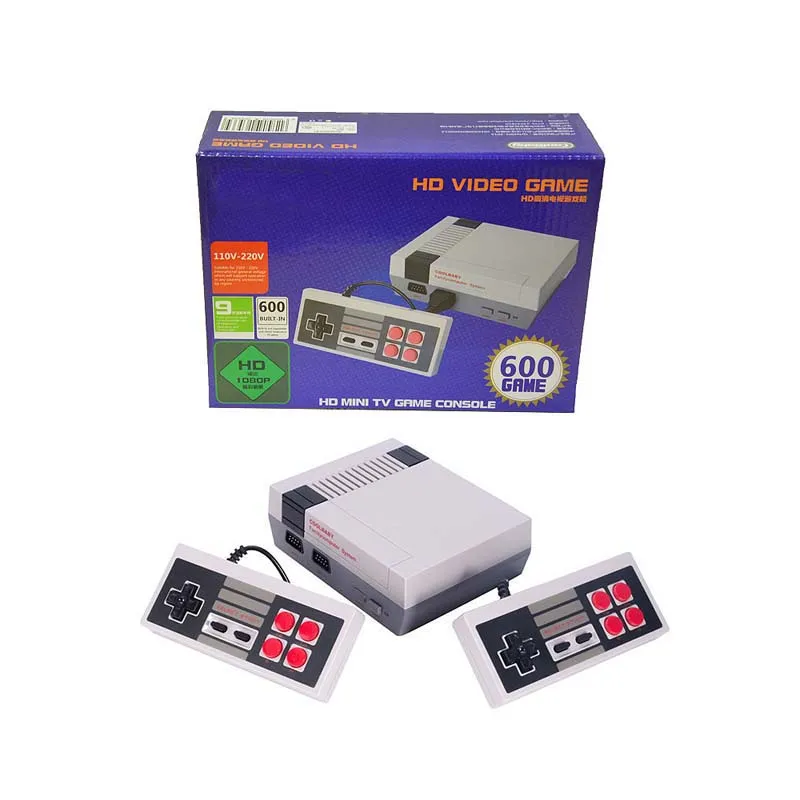 لعبة Console HD فيديو محمول مصغرة تلفزيون كلاسيكي ل 600 NES ألعاب لوحات التحكم تحكم Joypad مع حزمة البيع بالتجزئة