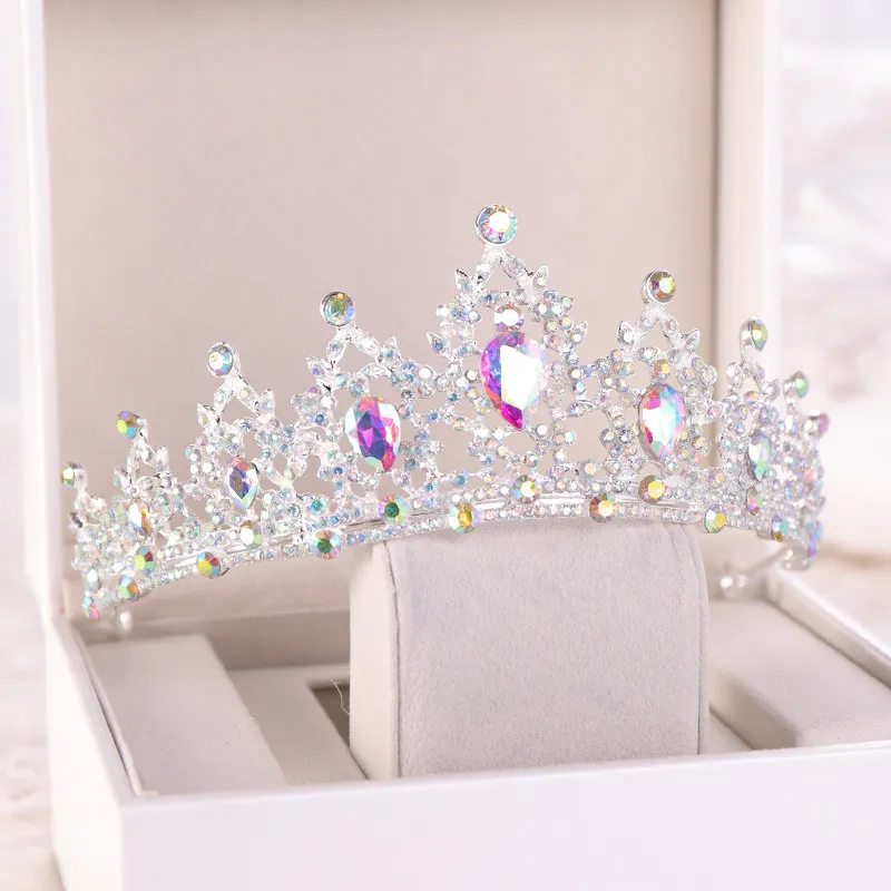 Серебряный цвет Rhinestone Crystal Tiaras и Crowns Huredseeper Ювелирные Изделия Bridal Diadem Head Piece Женщины Свадебные Волосы Аксессуары LB J0121