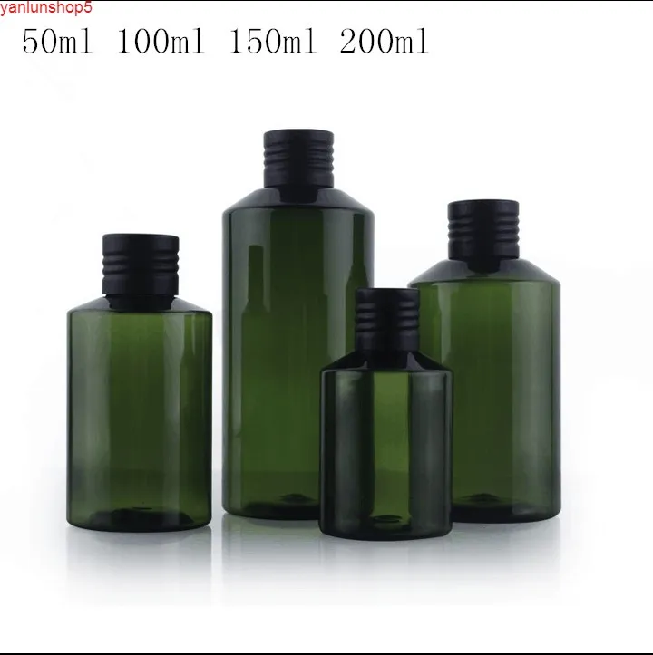 شحن مجاني 50ML 100ML 150ML 200 ملليلتر الأخضر لوسنات البلاستيك فارغة زجاجة عطر الحبر ascingent التجميل حاوية الكمية