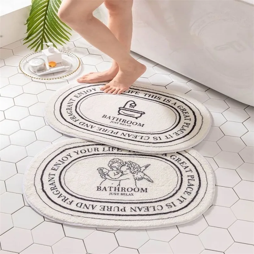 INS Style Bathroom Carpet Microfiber Bathtub Side Floor Non-Slip Bath Mats Toilet Rugs Doormat For Shower Tapis Salle De Bain 220301