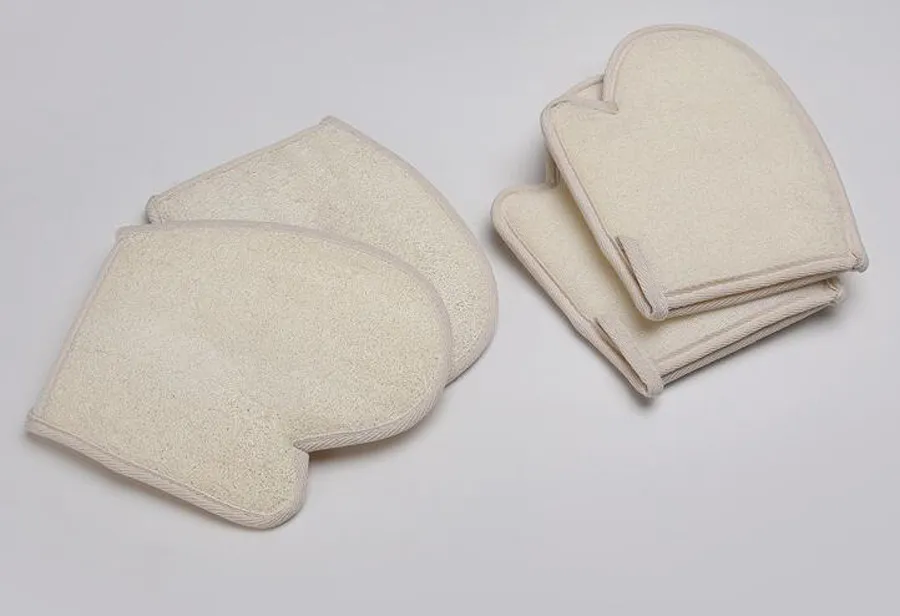 DHL100 pz Luffa spugna guanti da bagno lavaggio guanti esfolianti hammam scrub guanto magico peeling guanti size16 * 21 cm