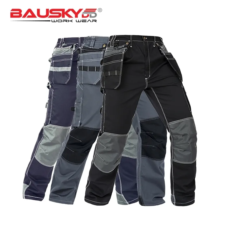 Vêtements de travail Pantalons de travail noirs pour hommes Multi poches Uniformes de travail Poches pour outils Livraison gratuite B128 201221