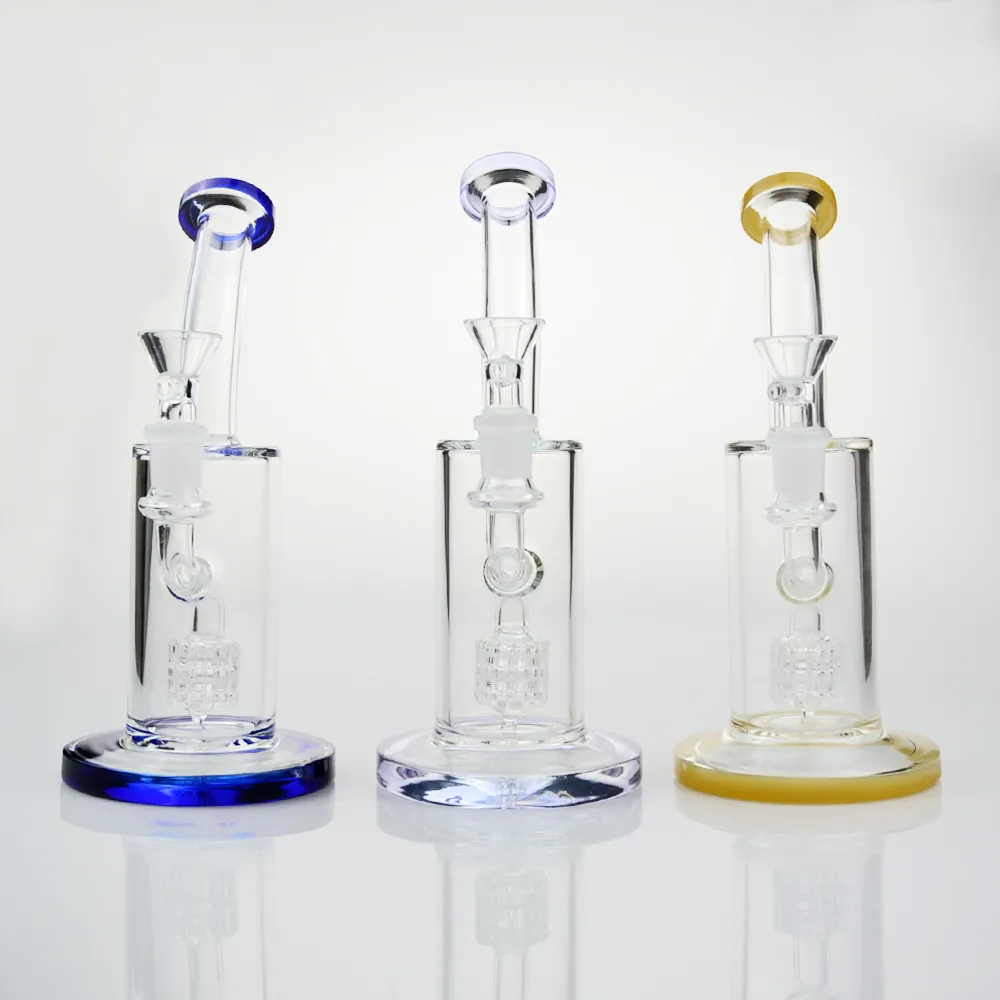 9 "Percolatorators Glass Bong Recycler DAB Rig Matrix Perc Narghilè Bongs Tobacco Tobacco per tubi per tubi per tubi Bollers Bollers Tubi da 14 mm Bowl