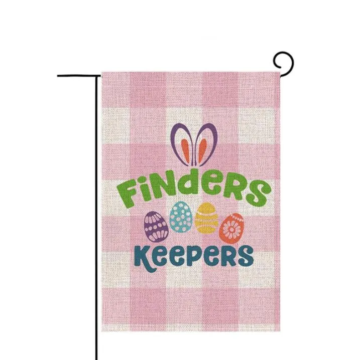 Happy Easter Bunny Garden Flag Double Sized 12.5 x 18 Inch Spring Rabbit House Flag Yard Outdoor Decoration Burlap SN3277