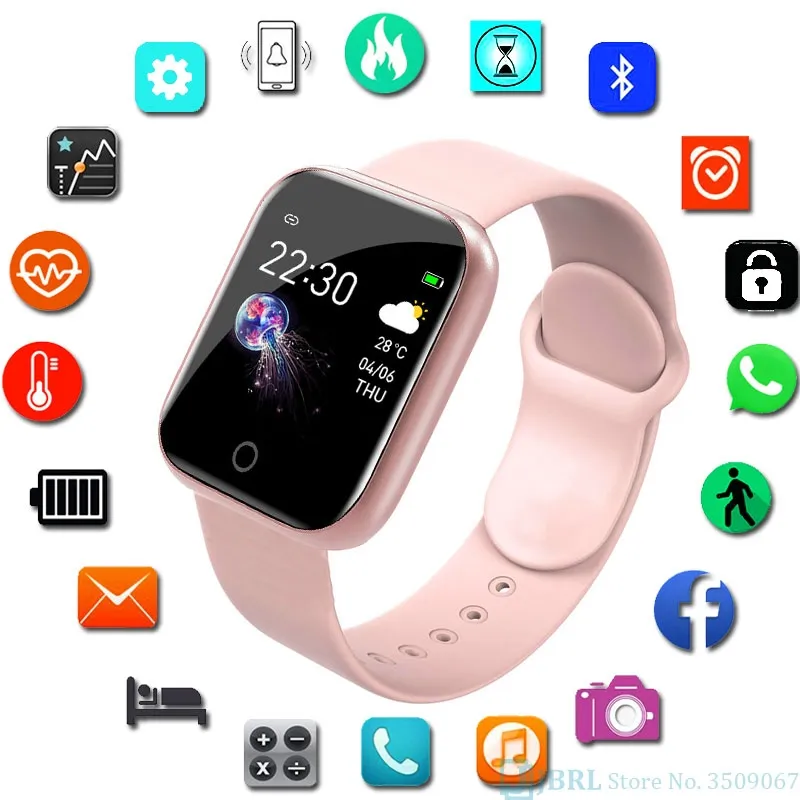 Watch Wather Women Men Smartwatch لـ Android iOS Electronics Smart Clock Fiess Tracker Silicone Strap Smart Watches Hours #7