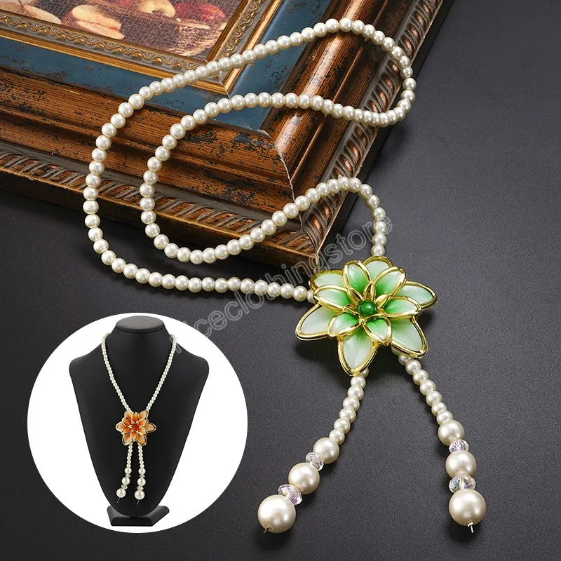 Romantique fleur gland pull chaîne colliers coréen femme longue chaîne collier pour femmes dame Boho bijoux accessoires