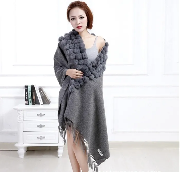 winter scarf women real fur shawls (19)
