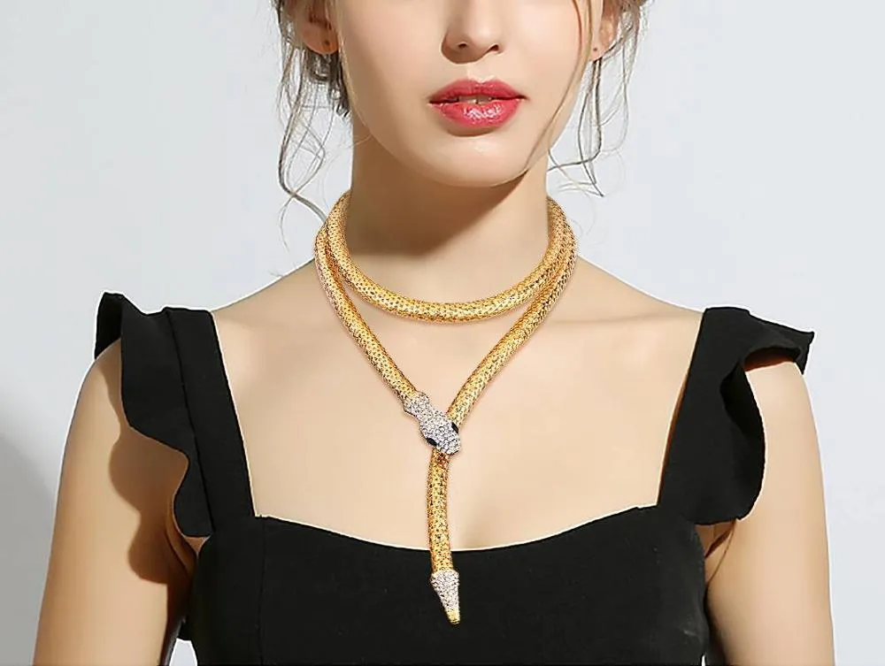 Collier Tour De Cou Chaîne Serpent Doré + Pendentif Rond Cristal Fumé Facetté - Longueur 40+6 Cm