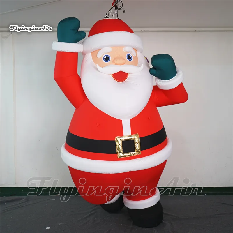 Anpassad hängande festival uppblåsbara Santa Claus 3,5m jättvänlig luftblåst far Julballong för juldekoration