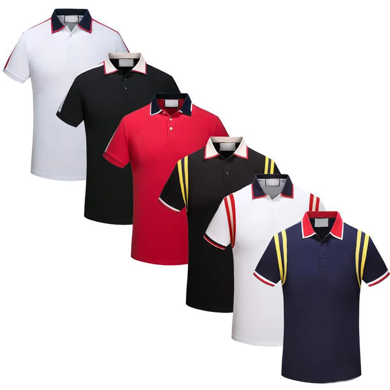 2020 Italien Herren Designer-Poloshirts Mann High Street Stickerei Strumpfband Schlangen Kleine Biene Druckmarken Top-Qualität Cottom Kleidung T-Shirts