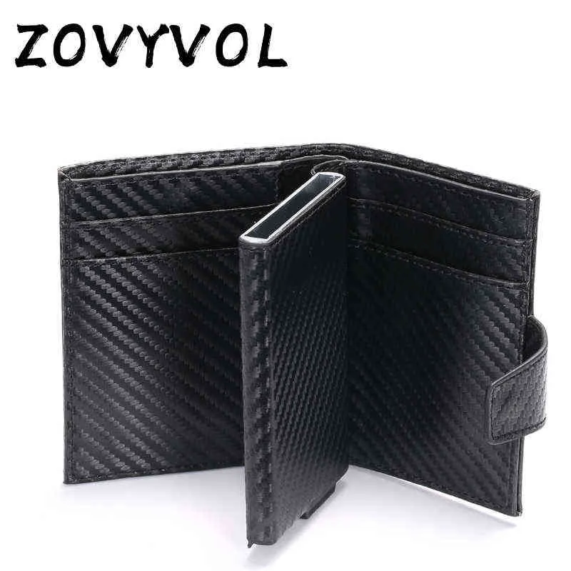 Zovyvol قصيرة الذكية الذكية محفظة حقيبة المال حقيبة جلدية rfid رجل trifold بطاقة صغيرة عملة محفظة جيب S 211223