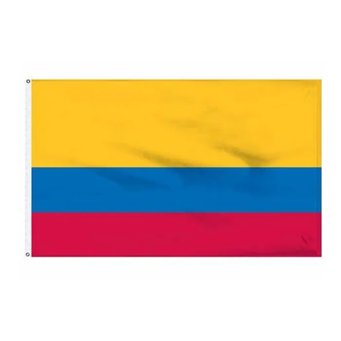 콜롬비아 국가 국립 플래그 3'x5'ft 100D 폴리 에스터 야외 뜨거운 판매 고품질 2 개의 황동 그로밋