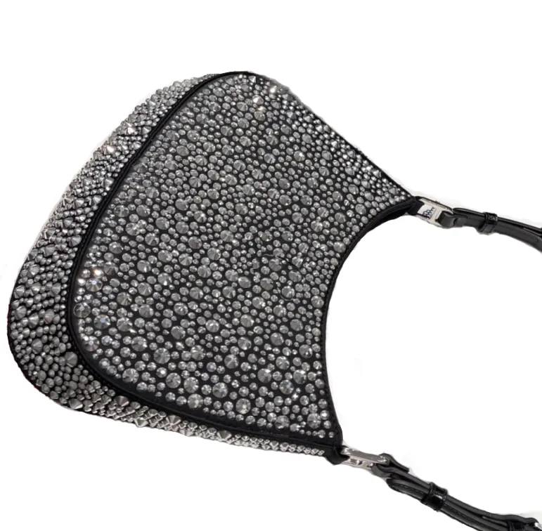 Cleo hobo faux crystal luxury bags High Quality bag embellishment luxurys Handbag Fashion Lady Shoulder Bags With Tassel Crossbody Casual zipper purse