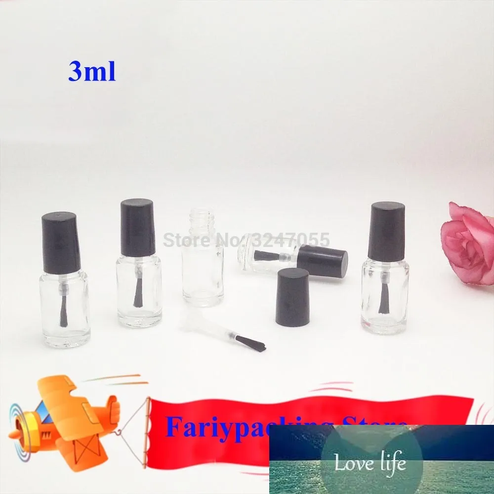 3ML 20PCS50PCS Cosmetic Clear Beauty Nail Polish Refillable Стеклянная бутылка, пустые маленькие круглые ногтя нефтяные контейнер с крышкой