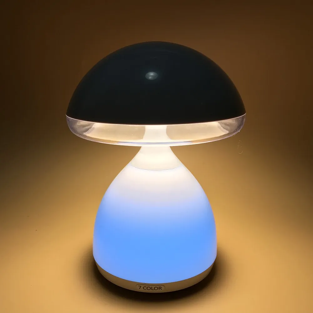 Lampe de chevet en forme de champignon, Rechargeable, colorée, LED, jolies lumières d'ambiance, pour enfants, bébés, chambre à coucher