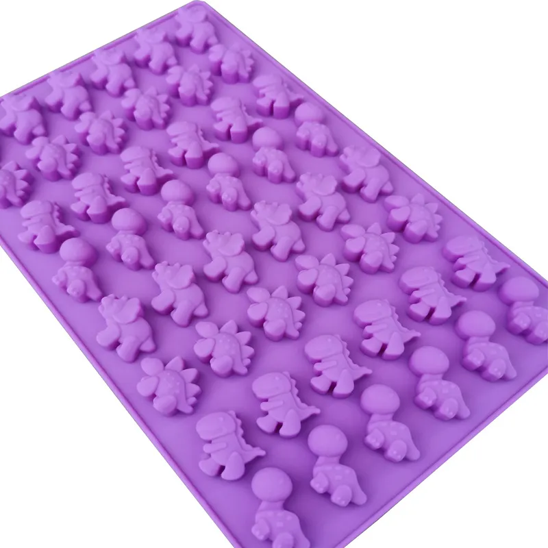 Funny 24 Holes Chocolate Mold Silicone Small Dinosaur Molds Cake Maker Children Toy Ice Tray Moulds Creative KItchen DIY Mold VTKY2134