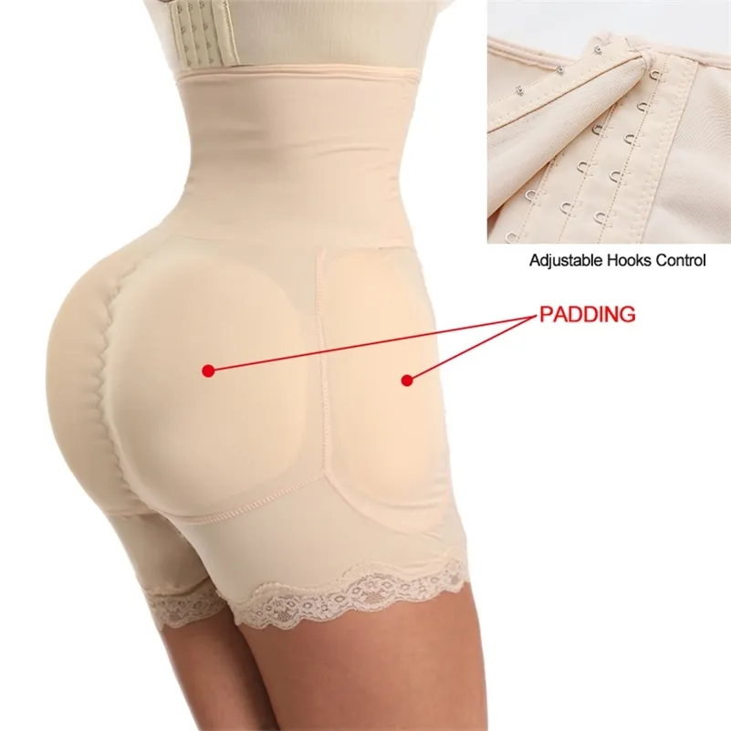 Shapewear Workout Waist Trainer Corset Butt lifter Tummy Control Plus Size Booty Lift Pulling Underwear Shaper Hip Pad Padded 201211