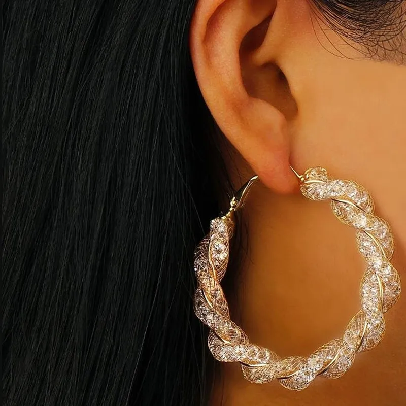 2020 New Golden Fashion Exaggerated Large Geometric Round Earrings Female Twisted Earrings Gold Jewelry Gifts