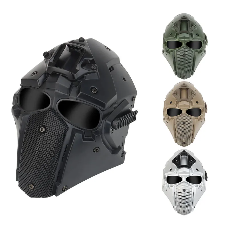 Tactical Airsoft Helmet with Full Face Protective Mask kit for Hunting  Cosplay