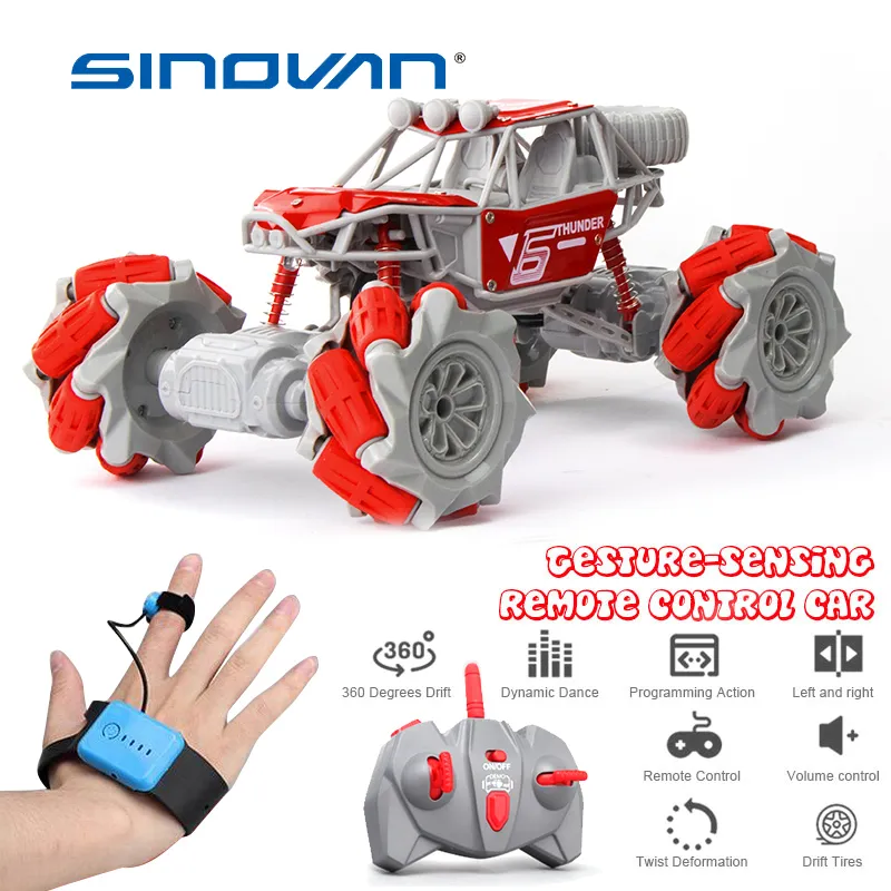 Remote Control Stunt Car RC Toy Gesture Induction Twisting Off-Road Vehicle Light Music Drift Dancing Side Driving Gift for Kids LJ200919