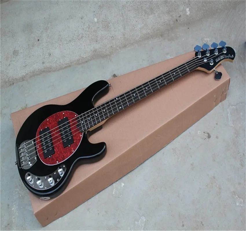 工場卸売高品質5ストリングミュージックマンスティングアクティブピックアップ9Vバッテリーギターエレクトリックベースギター在庫