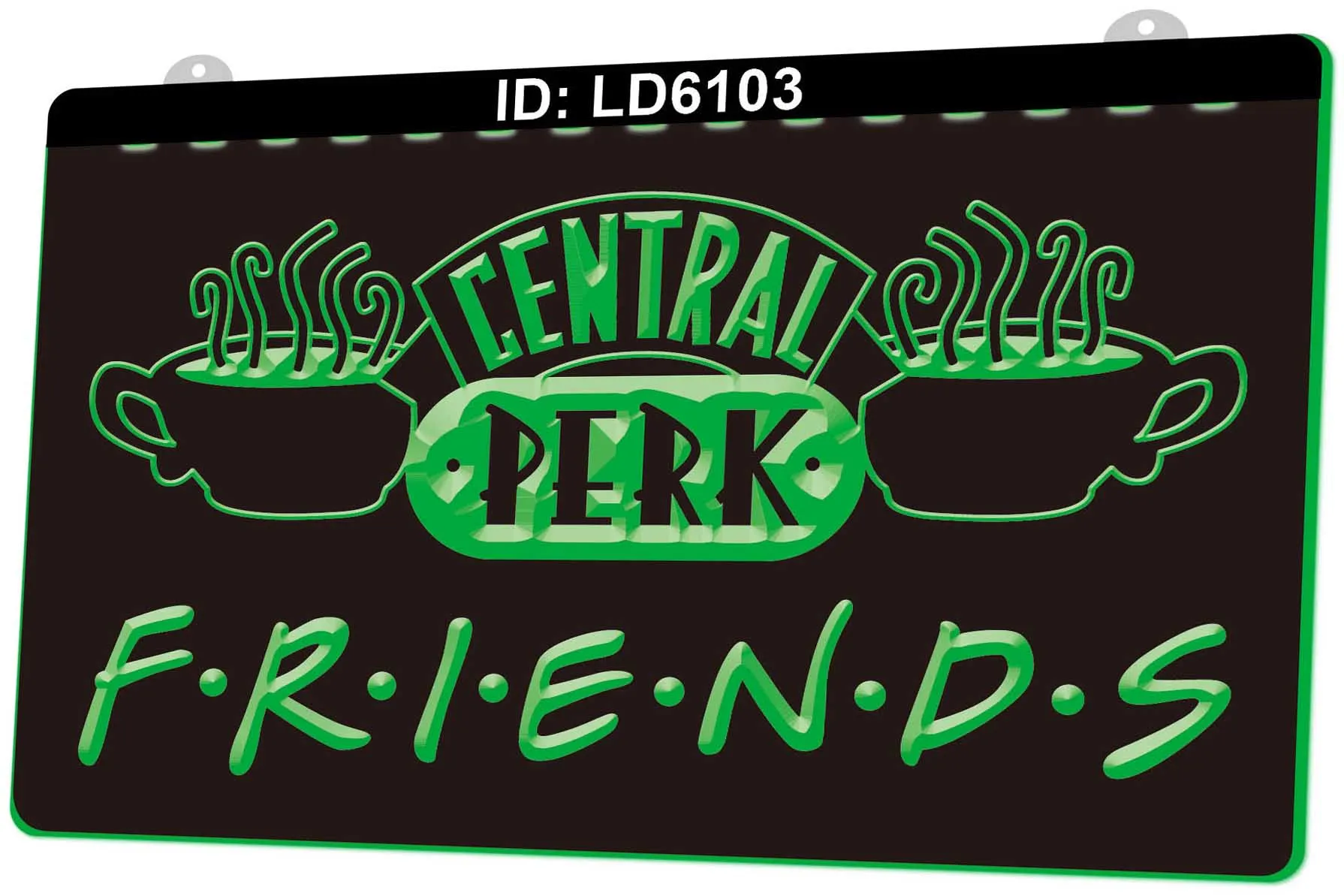 LD6103 Central Perk Friends Cafe Bar Gravure 3D Signe lumineux LED Vente en gros au détail