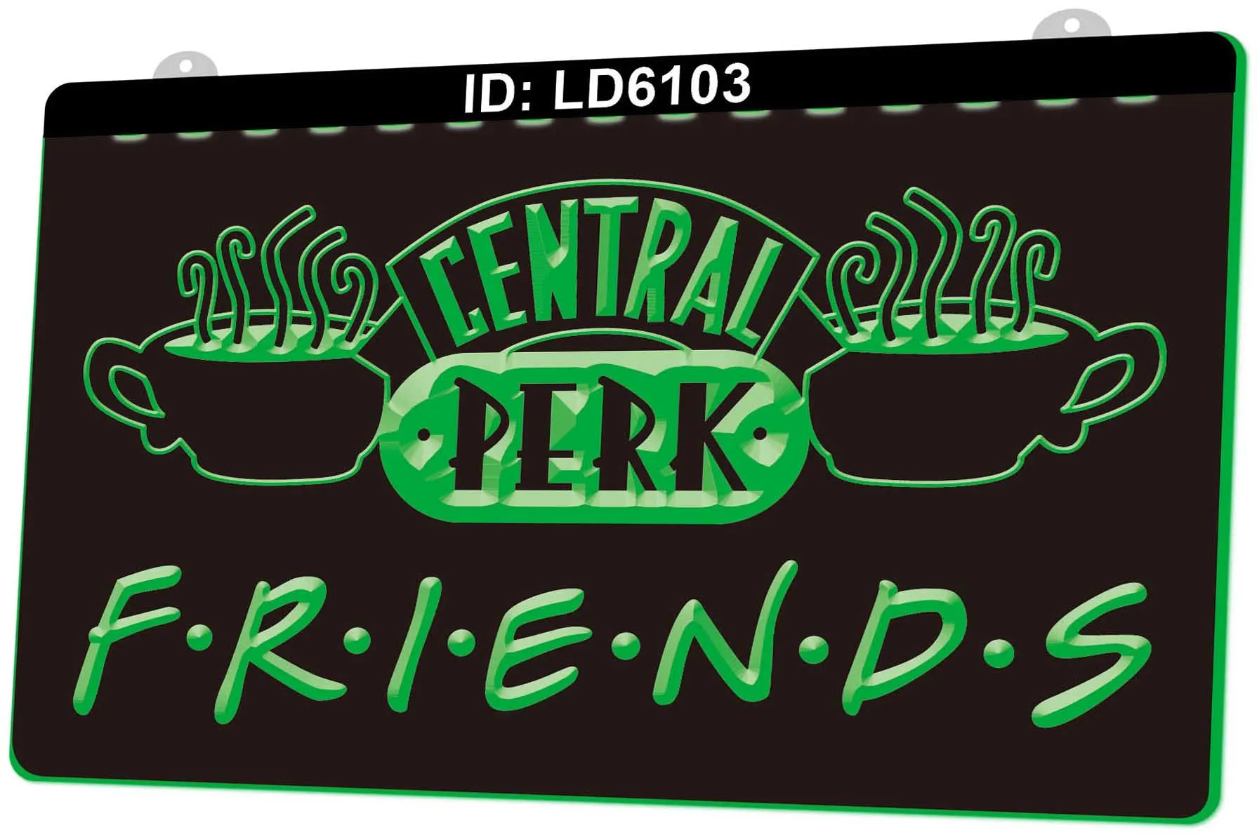 Personalized LED Light Sign LD6103 Central Perk Friends Cafe Bar 3D ...