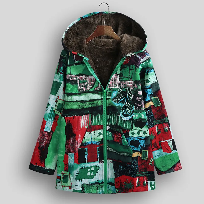 Colorful Graffiti Print Ethnic Ladies Fleece Jackets Tesco With
