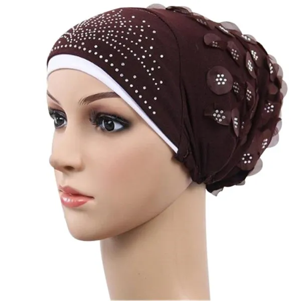 Turbante elástico musulmán para mujer, bufandas para la cabeza, gorro de quimio, pañuelo para la cabeza para la pérdida de cabello, turbante para mujer, ropa de calle, estampado de algodón para mujer