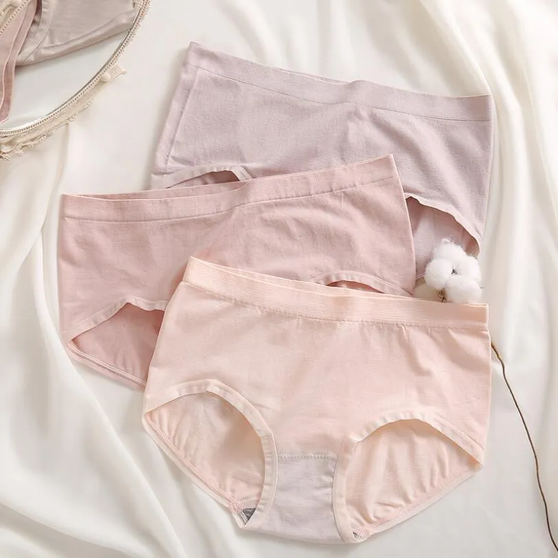 2021 Yeni Moda Pamuk Panties Mid-Waist İç çamaşırı Kadınlar Nefes alabilen deliklerle yüksek bel dikişsiz brifs artı boyutu