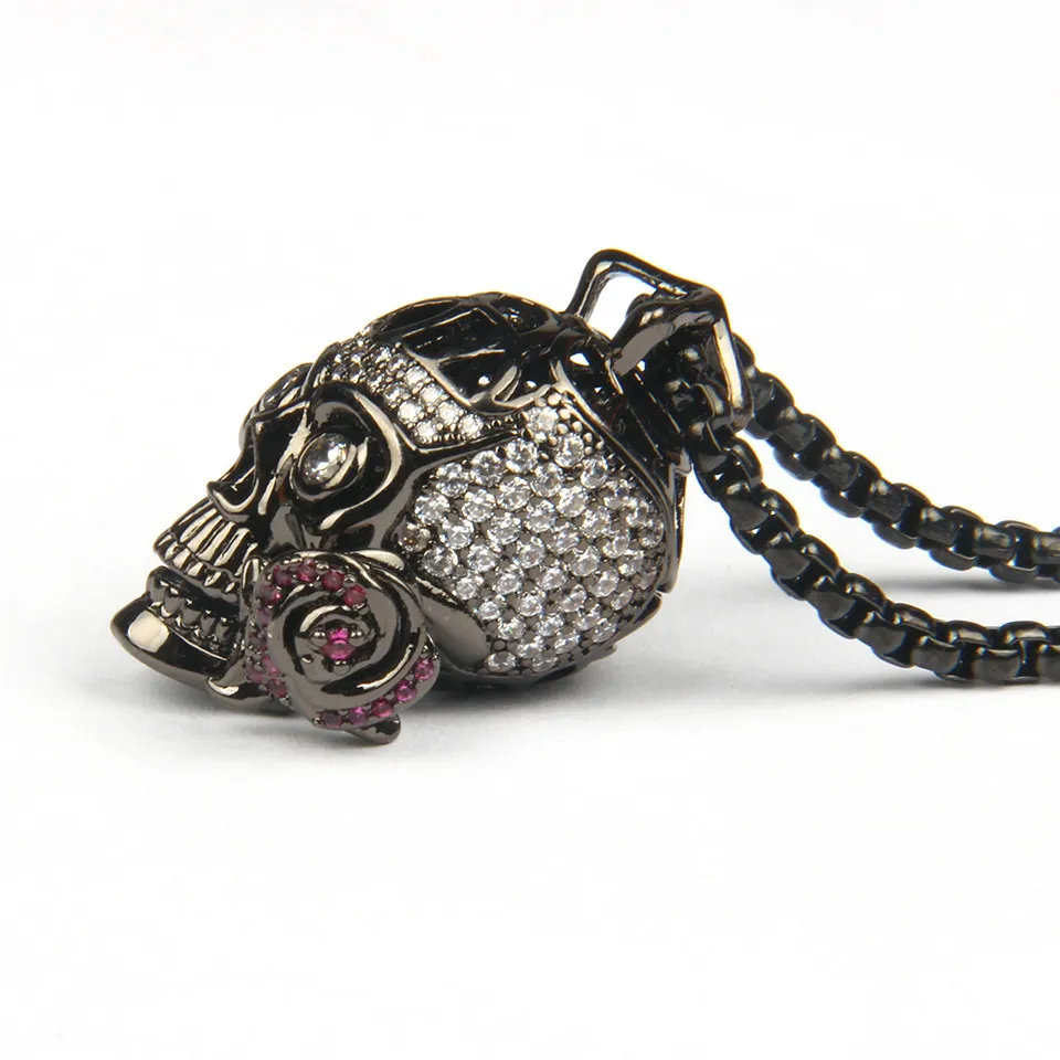 Swarovski mens hotsell skull necklace