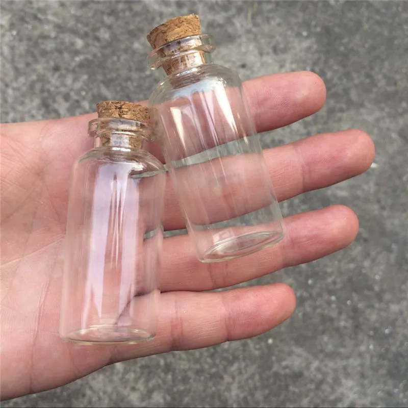 20ml Empty Glass Bottles with Cork Glass Vials Jars Pendant Containers for Sand Liquid