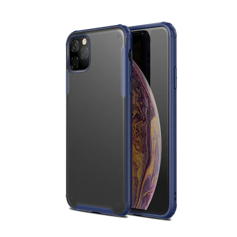 Telefon Kılıfı Için iPhone 11 11 Pro Max Kılıf Kapak Yumuşak TPU Silikon Çerçeve Darbeye Mat Saydam PC Hard Kılıf iphone Tampon