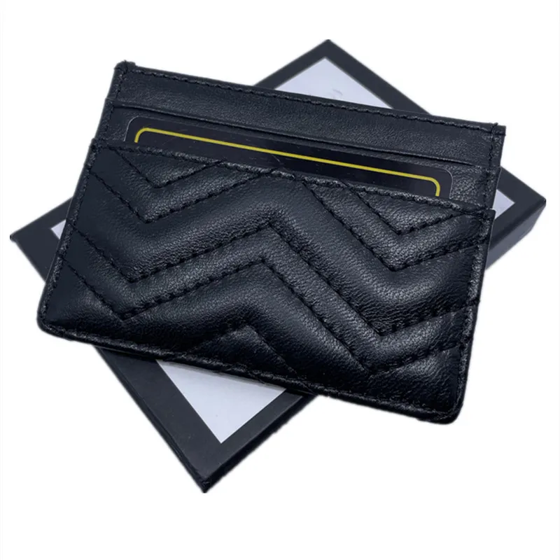Real Leather Card Id Holder Wallet Metal Letter Slim Card Case Purse 2021 New Fashion Ultra-thin Pocket Bag 5 Colors