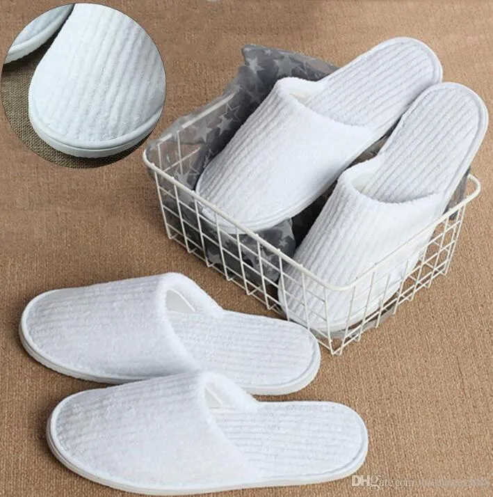 Washable Spa Slippers Wholesale Coral Fleece Anti Slip Home Guest Shoes