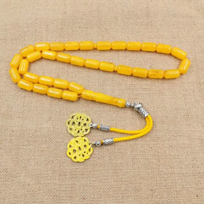 METAL BEAD BRACELET W/TASSEL YELLOW METAL BEAD BRACELET W/TASSEL YELLOW