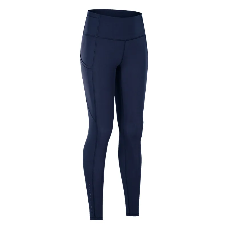 L021 Women Yoga Pants With Pocket Girls Running Outfit Fitness Tights  Leggings Solid Color Lady High Waist Sports Trousers From Aliao007, $18.56